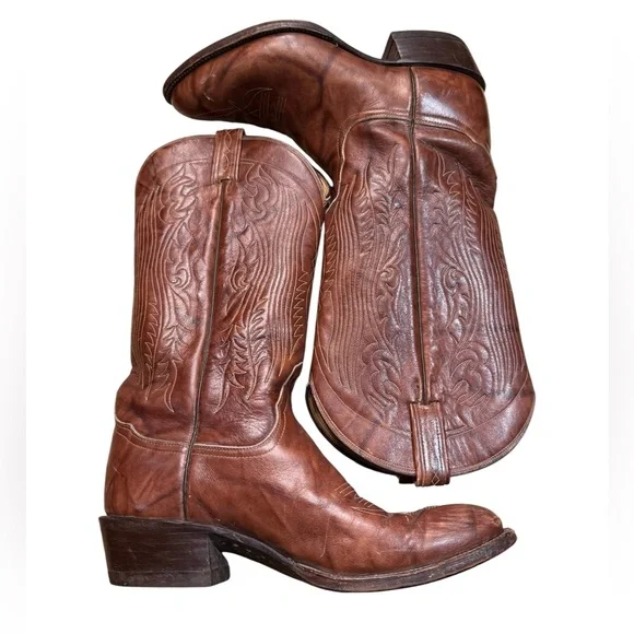 Tony Lama Men's Nacogdoches Exotic Boots - Black Teju Lizard Round Toe, 13" Shaft, 11.5D